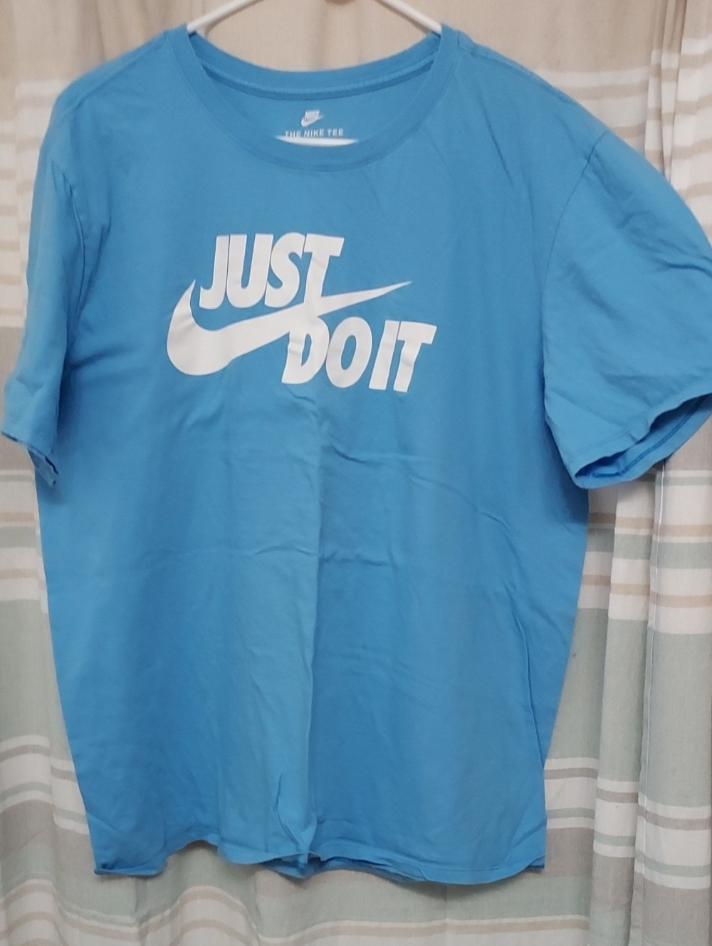 Nike Mens Light Blue 'Just Do It' Short Sleeve Tee